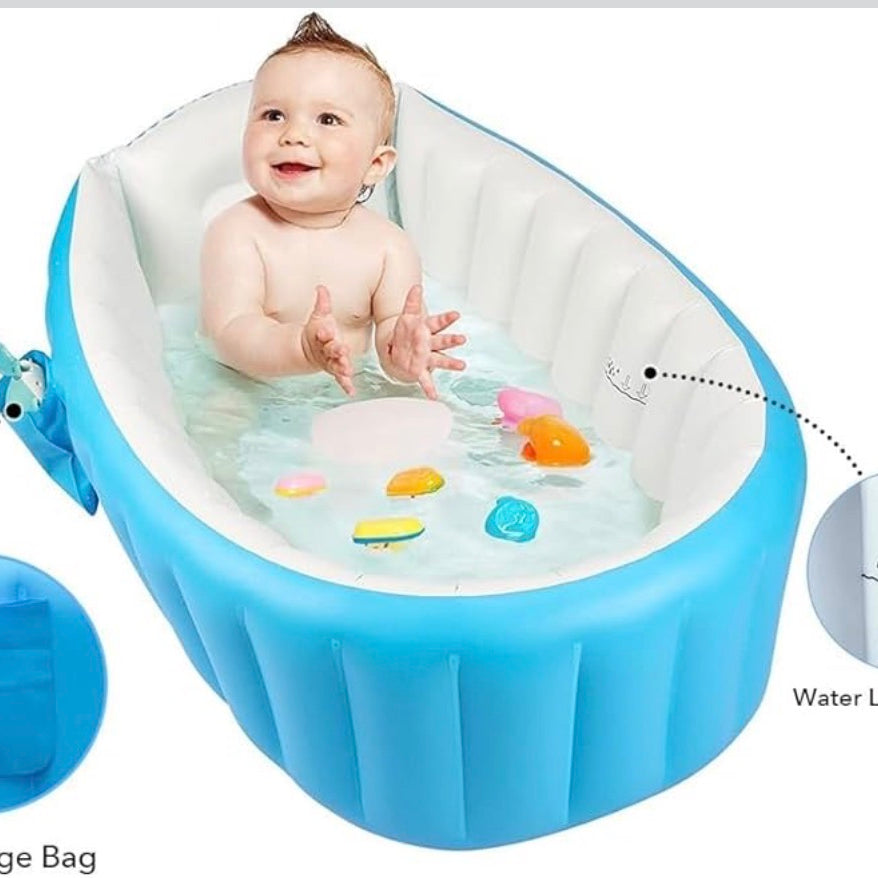 Inflatable Baby Bathtub ,Portable Bathtub for Toddler, Non-Slip Travel Bathtub, Mini Swimming Pool, Thick Foldable Shower Basin for Newborn