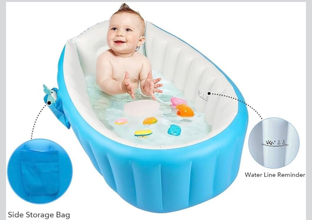 Inflatable Baby Bathtub ,Portable Bathtub for Toddler, Non-Slip Travel Bathtub, Mini Swimming Pool, Thick Foldable Shower Basin for Newborn
