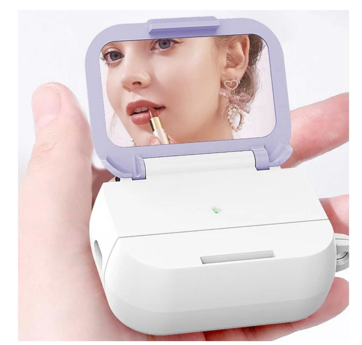 For AirPods Pro 2 Mirror Stand Silicone Earphones Protective Case(Green)