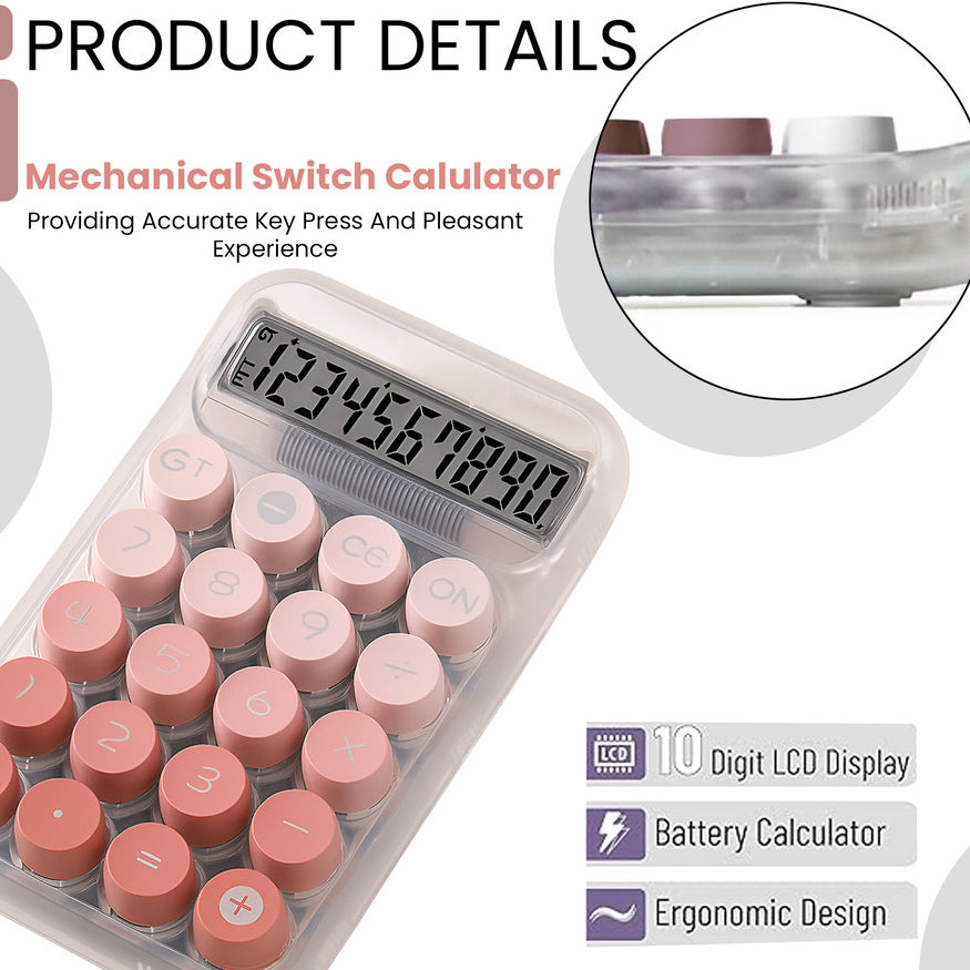 Transparent Calculator - Cute Cube Style for Office & Student Use Basic Calculator (10 Digit)