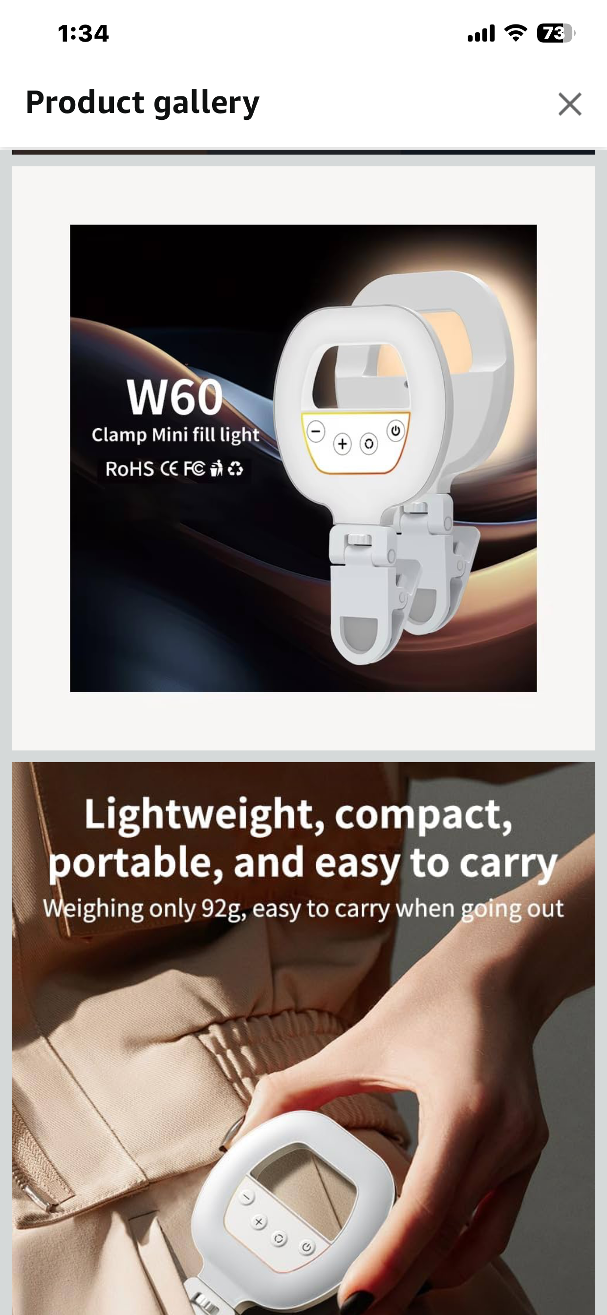 W60 clamp mini Fill Light Phone Selfie Ring Light Three Colors Mode Phone Laptop Camera Photography Video Light for Live Make up Selfie Beauty