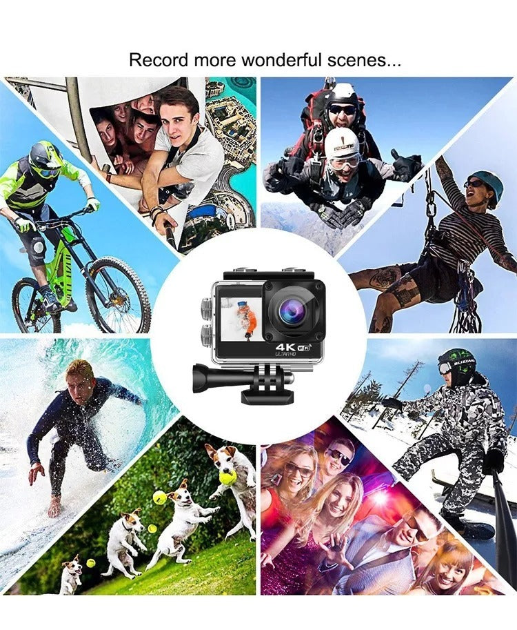 Waterproof 4K Sports Camera WiFi Anti-Shake Action Camera Camcorder Go Pro Type