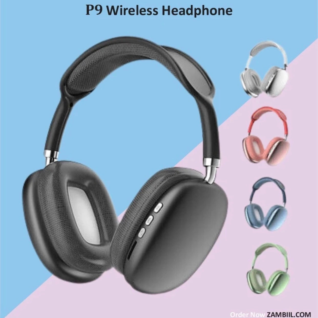 P9 Wireless On Ear Headphones Deep Bass with Microphone Bluetooth Headset
