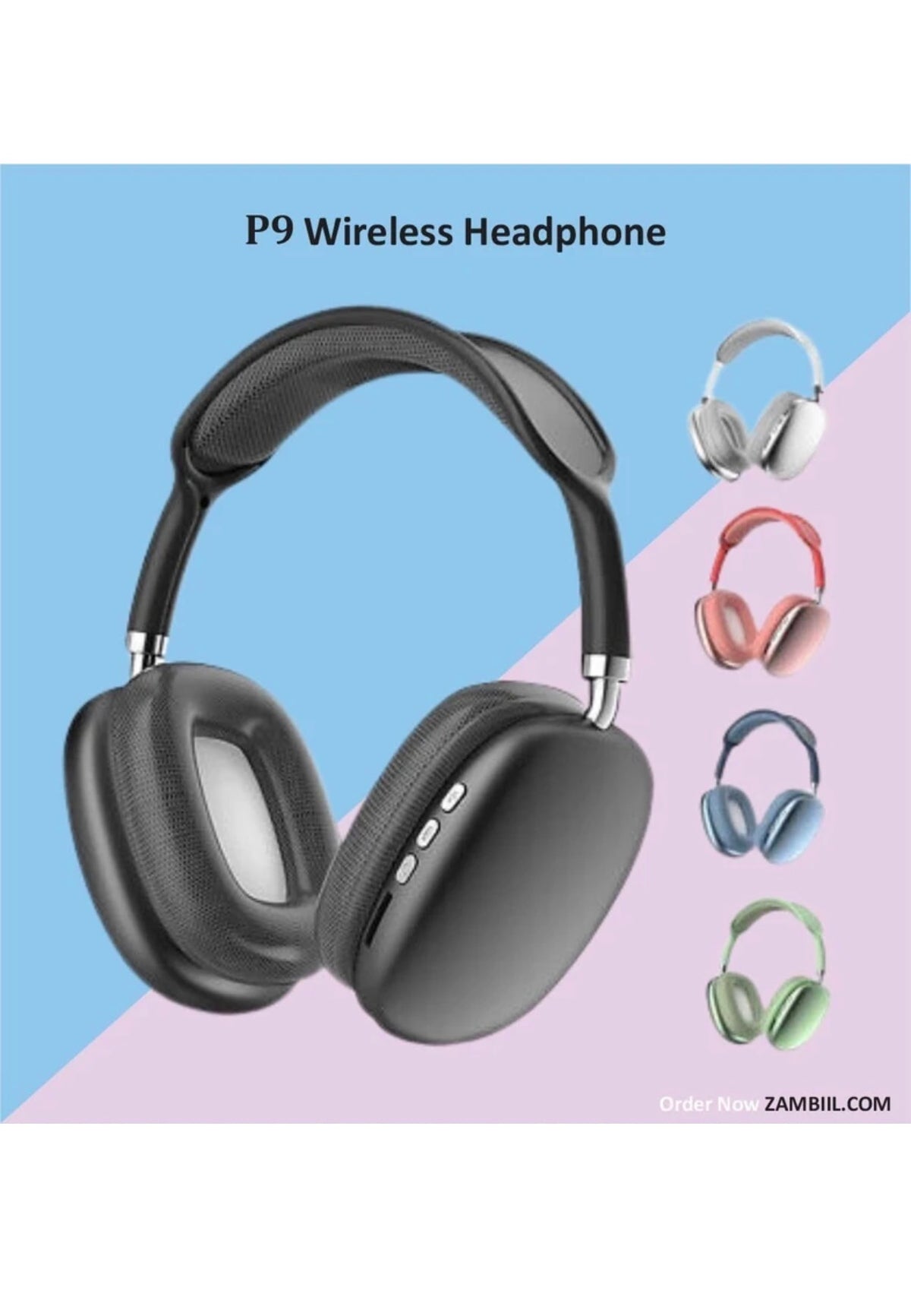 P9 Wireless On Ear Headphones Deep Bass with Microphone Bluetooth Headset