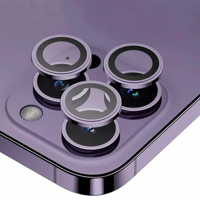 Metal Camera Ring Lens Protector with Glass Compatible for iPhone 14 Pro / 14 Pro Max | Full Protection Camera Tempered Guard (14 Pro / 14 Pro Max (Set of 3), Silver)