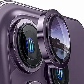 Metal Camera Ring Lens Protector with Glass Compatible for iPhone 14 Pro / 14 Pro Max | Full Protection Camera Tempered Guard (14 Pro / 14 Pro Max (Set of 3), Silver)
