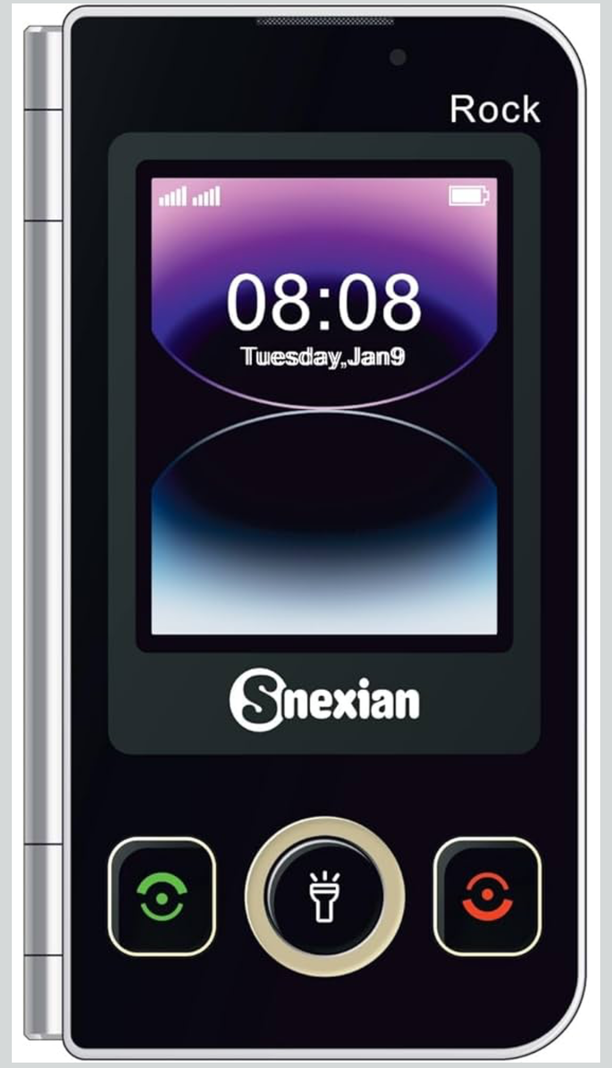All-New Rock FOLD MINI Dual Display |Keypad Mobile| with 2.8" and 2.4" Big Display |Flip|Fold|BT Dialer| Auto Call Recording|Big Battery| FM |Camera| Feature Phone |