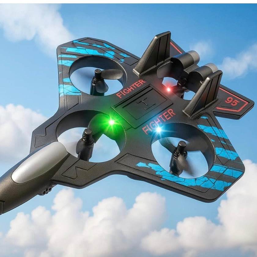 Fighter Plane RC Plane - 2.4 GHz Remote Controlled Fighter Plane || RC Airplane Easy to Fly Stable Jet Fighter Toys for Kids || LED Lights, 360 Degree Hovering Airplane and Stun Roll.