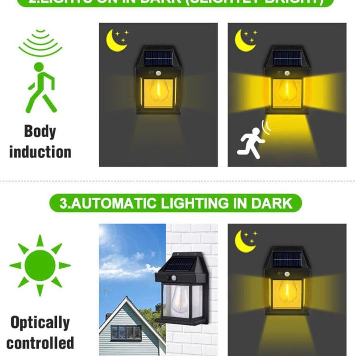 Solar Wall Lantern With Three Modes