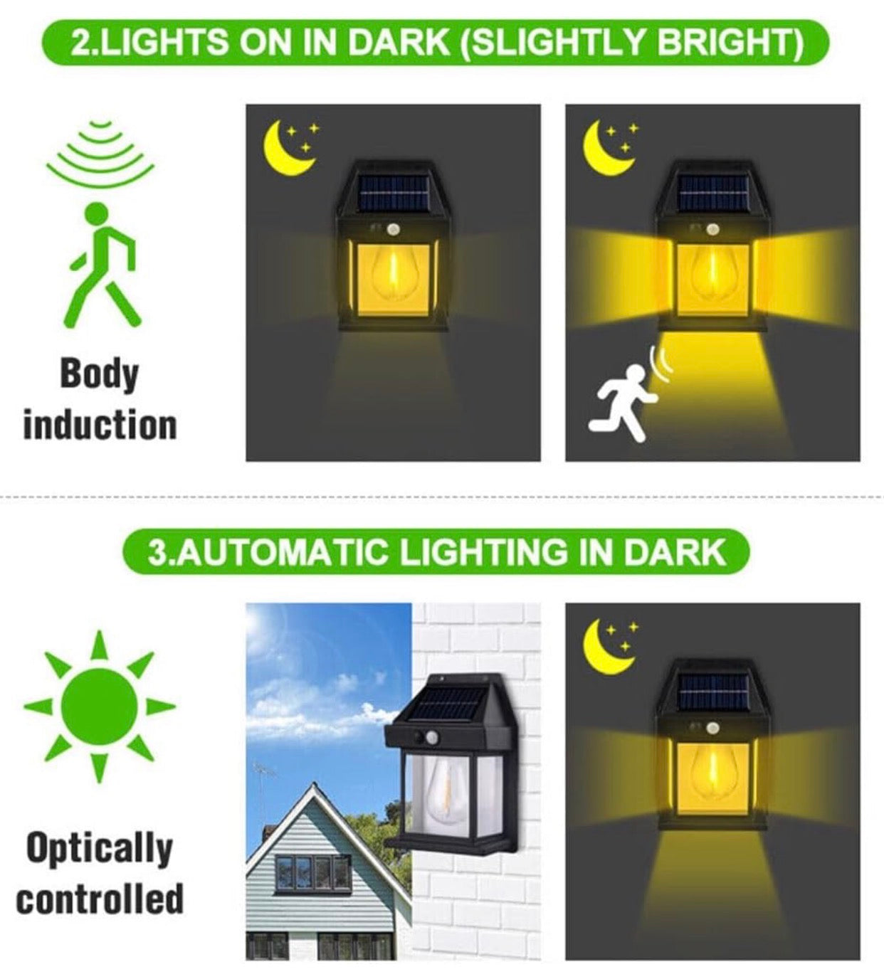 Solar Wall Lantern With Three Modes