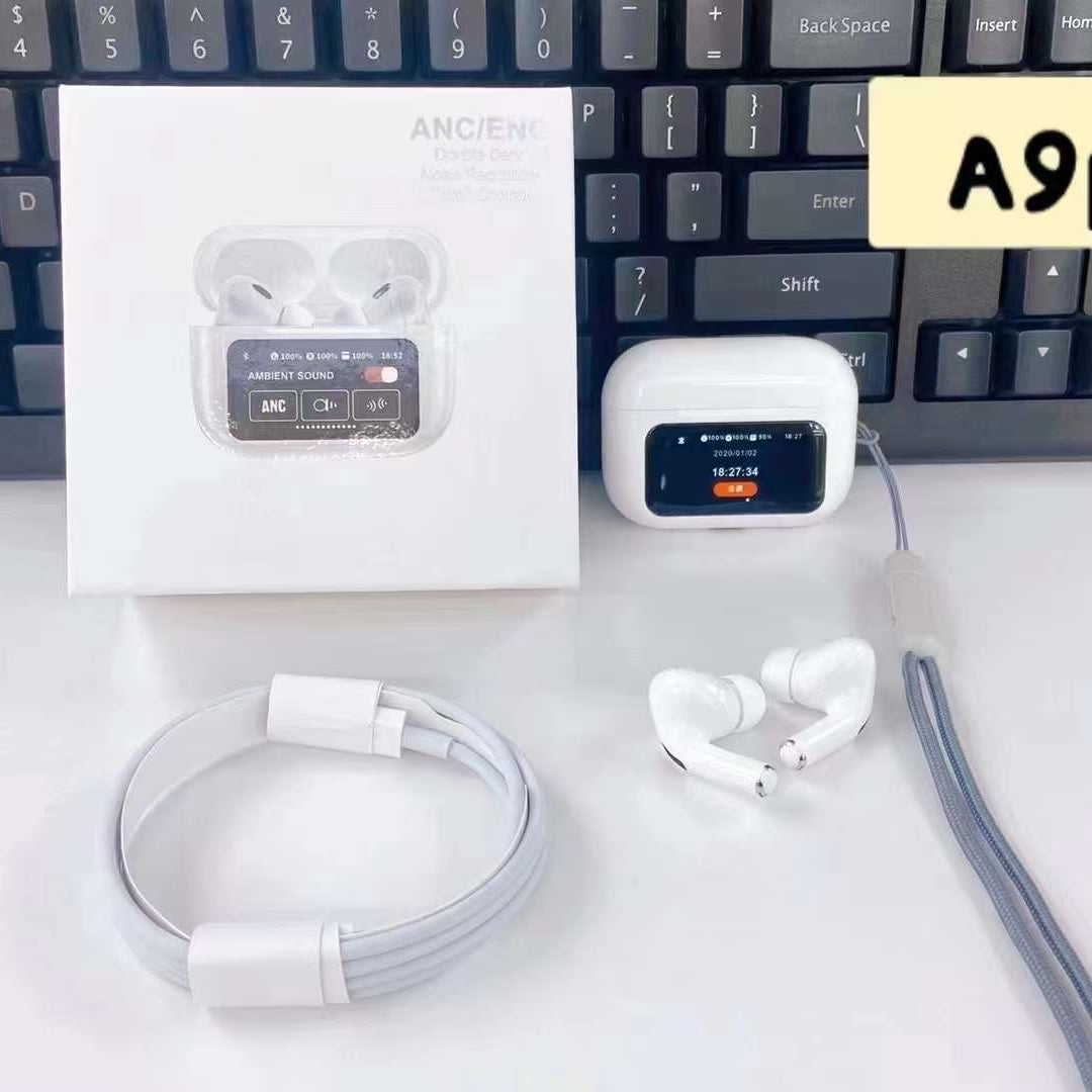 A9 pro ANC display with call noise reduction ENC 1. Play control 2. Airp0ds pr0 2