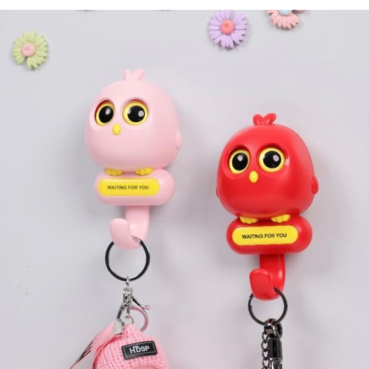 Cute Owl Wall Key Holder with Hook, Decorative Animal Design, Multiple Colours Available.