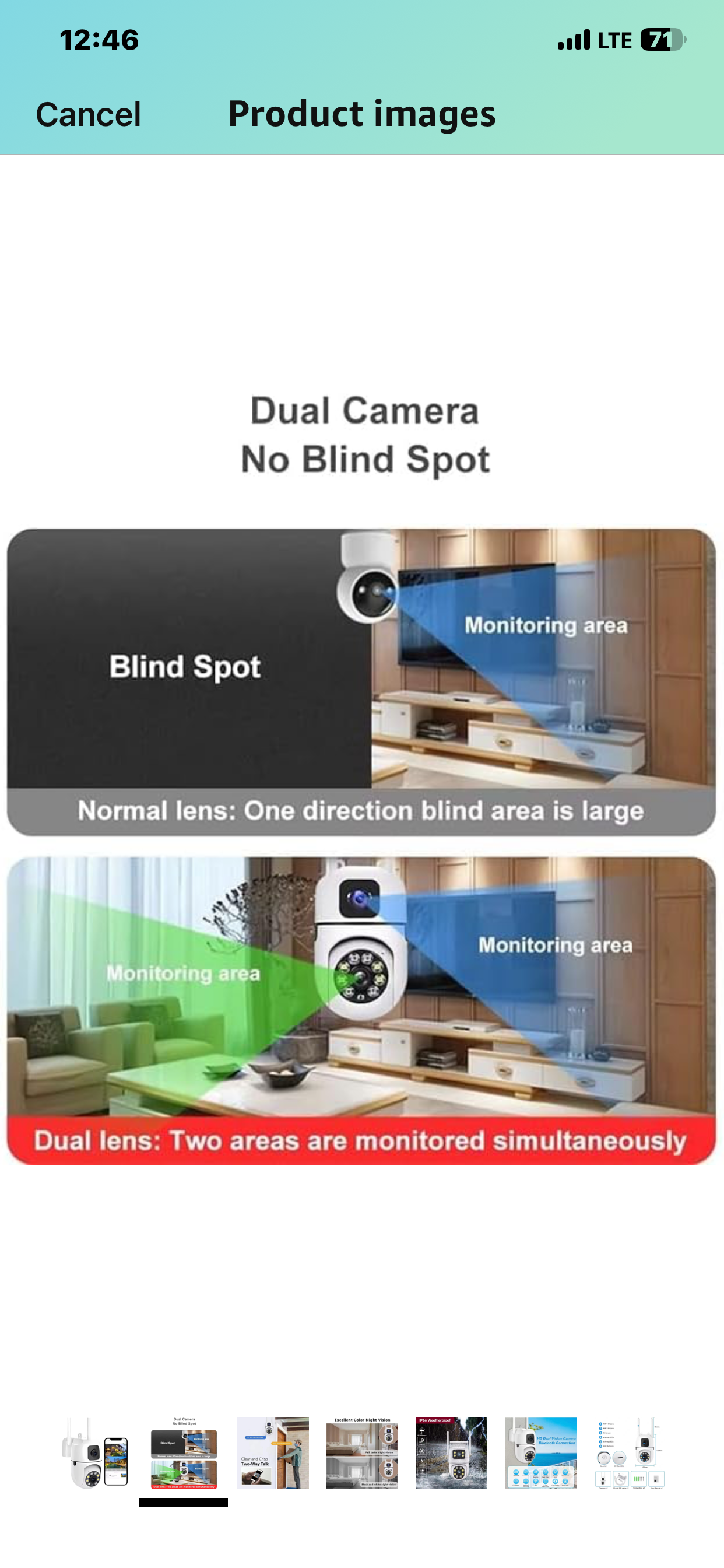 Dual Lens Hd 3MP+3MP 1080P 360° Pan & Tilt Home Security Camera
