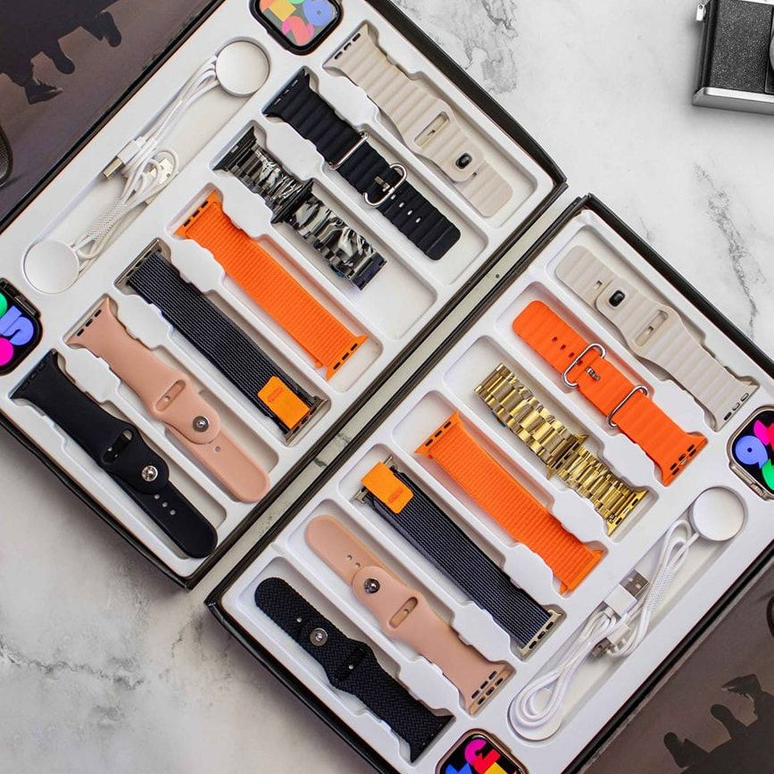 2023 latest WS-L9 7+2 ws-l9 smart watch 7in 2 straps smartwatch wireless connection call heart rate