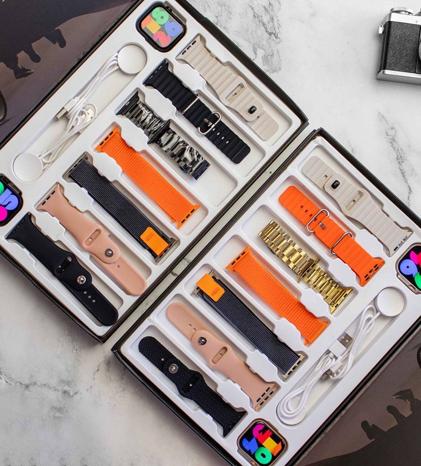 2023 latest WS-L9 7+2 ws-l9 smart watch 7in 2 straps smartwatch wireless connection call heart rate