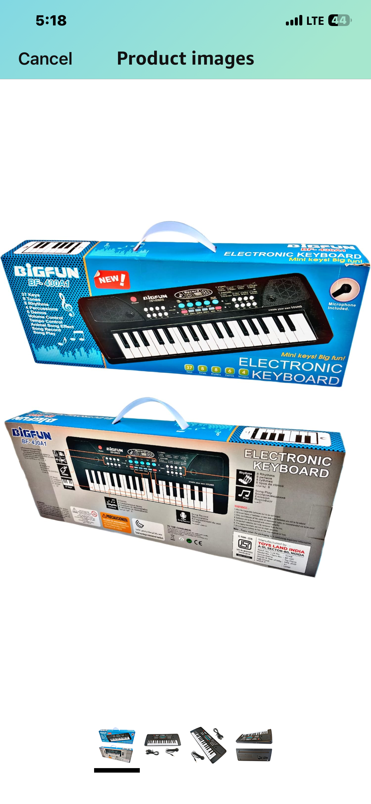 B Key Piano Keyboard Toy with Power Option, Recording and mic, Electronic Piano Keyboard(Black)