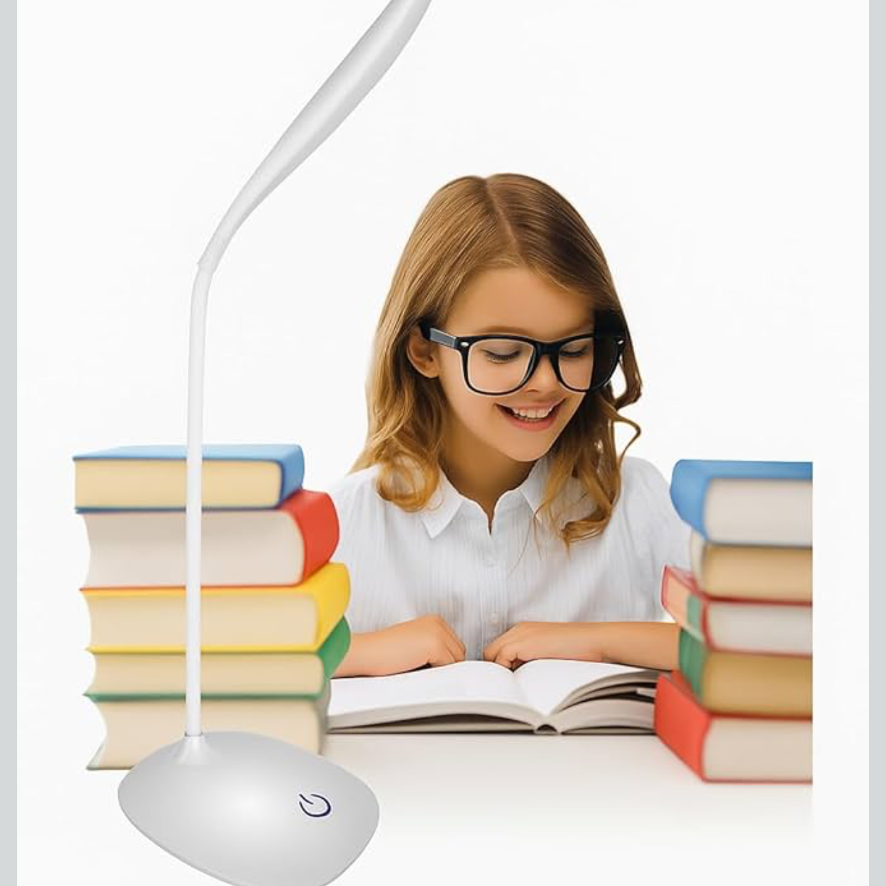 LED Desk Lamp with Touch Control | 3-Level Dimmable Brightness | Flexible Gooseneck Table Lamp | Eye Protection Reading Light for Study, Office & Bedroom | USB Powered