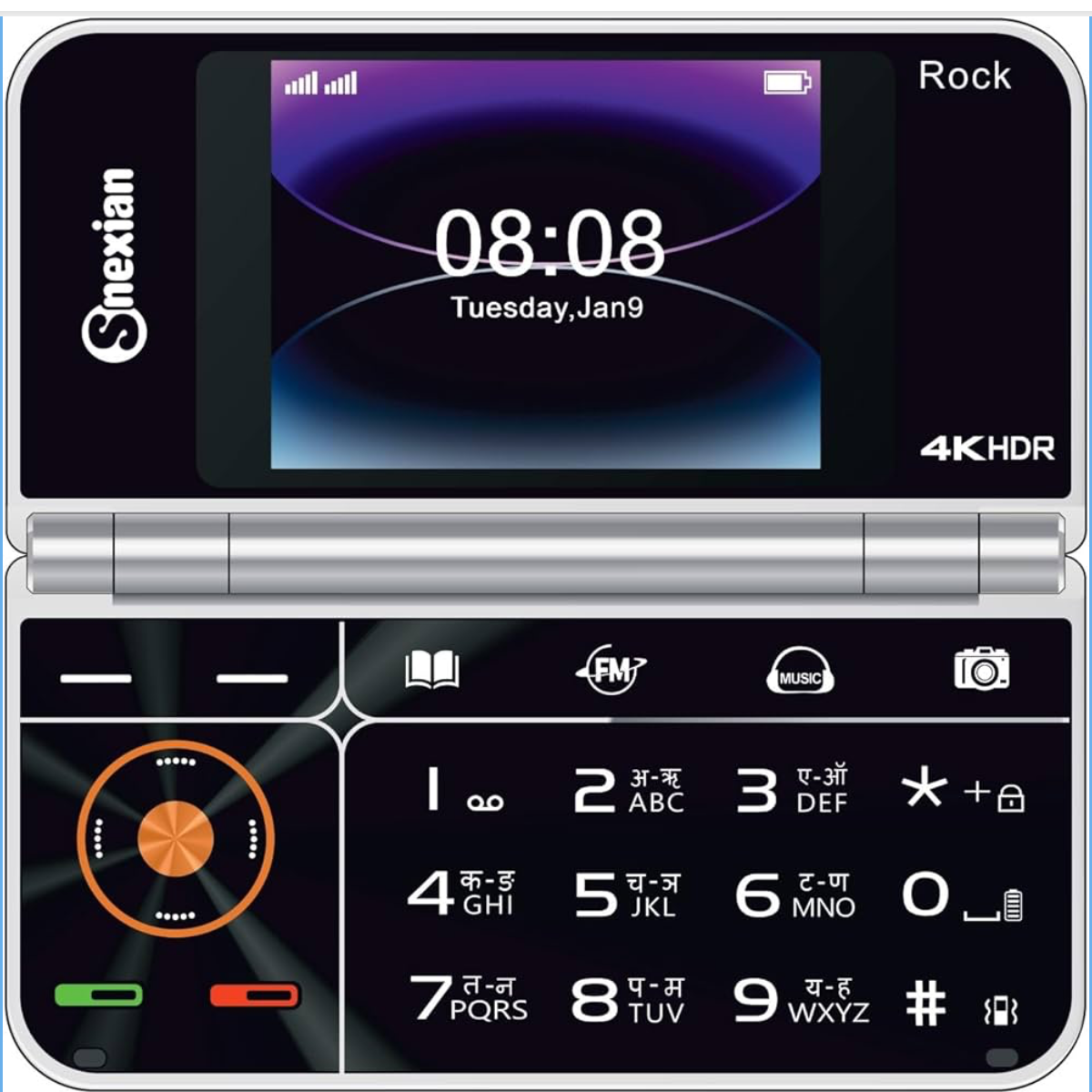 All-New Rock FOLD MINI Dual Display |Keypad Mobile| with 2.8" and 2.4" Big Display |Flip|Fold|BT Dialer| Auto Call Recording|Big Battery| FM |Camera| Feature Phone |