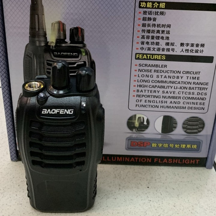 BaoFeng BF-888S Walkie Talkie 2 Way Radio Long Range (Black, 2 Pieces)