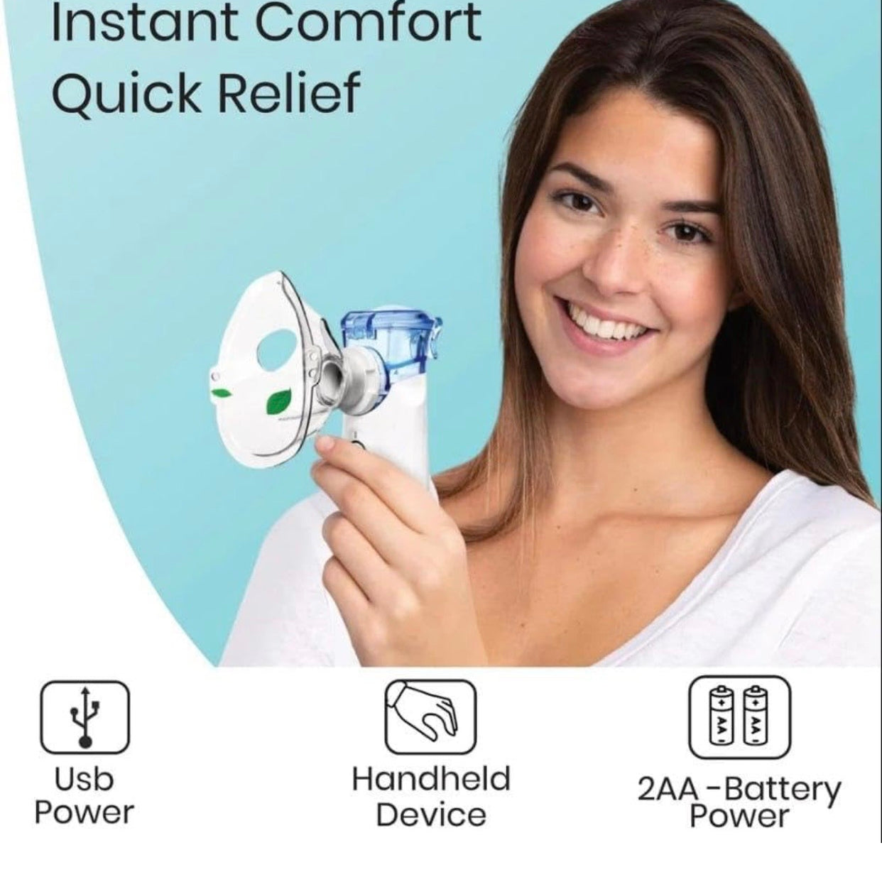 Portable Mesh Nebulizer Handheld, One Touch Operation, No Noise, High Nebulization Rate, Personal Inhalers For Breathing Problems Lightweight, Travel Friendly For Adults & Kids