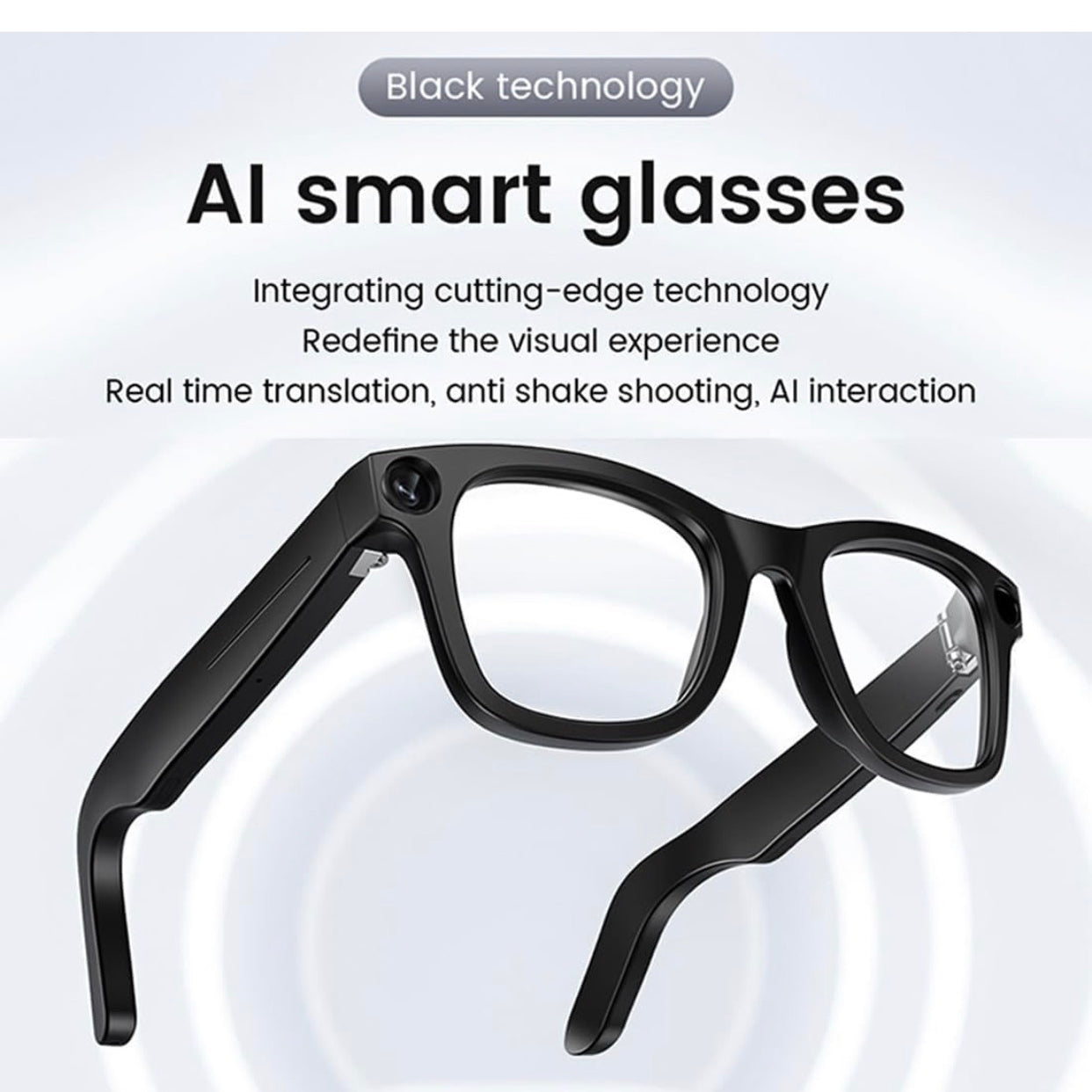 AI Video Smart Glasses for Men & Women- 8MP HD Video Recording Camera, Bluetooth Audio/Calls, Voice Assistant for Outdoor Sports & Driving