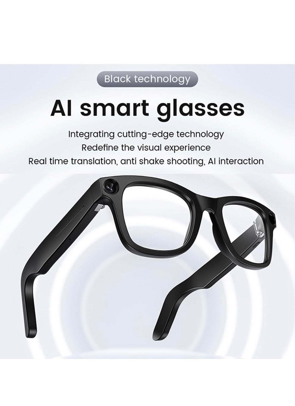 AI Video Smart Glasses for Men & Women- 8MP HD Video Recording Camera, Bluetooth Audio/Calls, Voice Assistant for Outdoor Sports & Driving