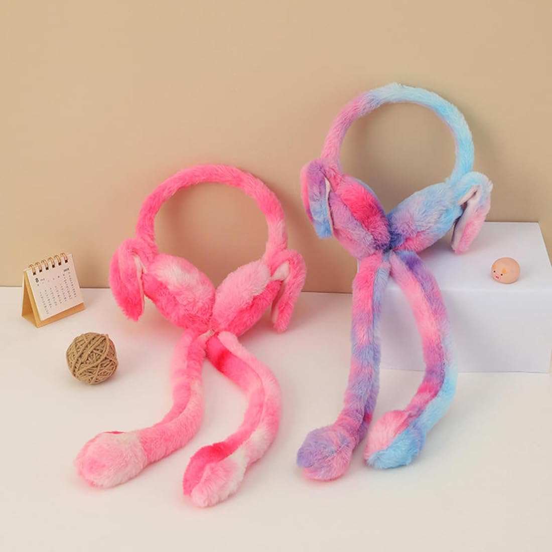 Plush Bunny Ear Muffs - Fluffy Rabbit Ear Headband, Cozy Winter Ear Warmers, Cute Cosplay Hair Accessory