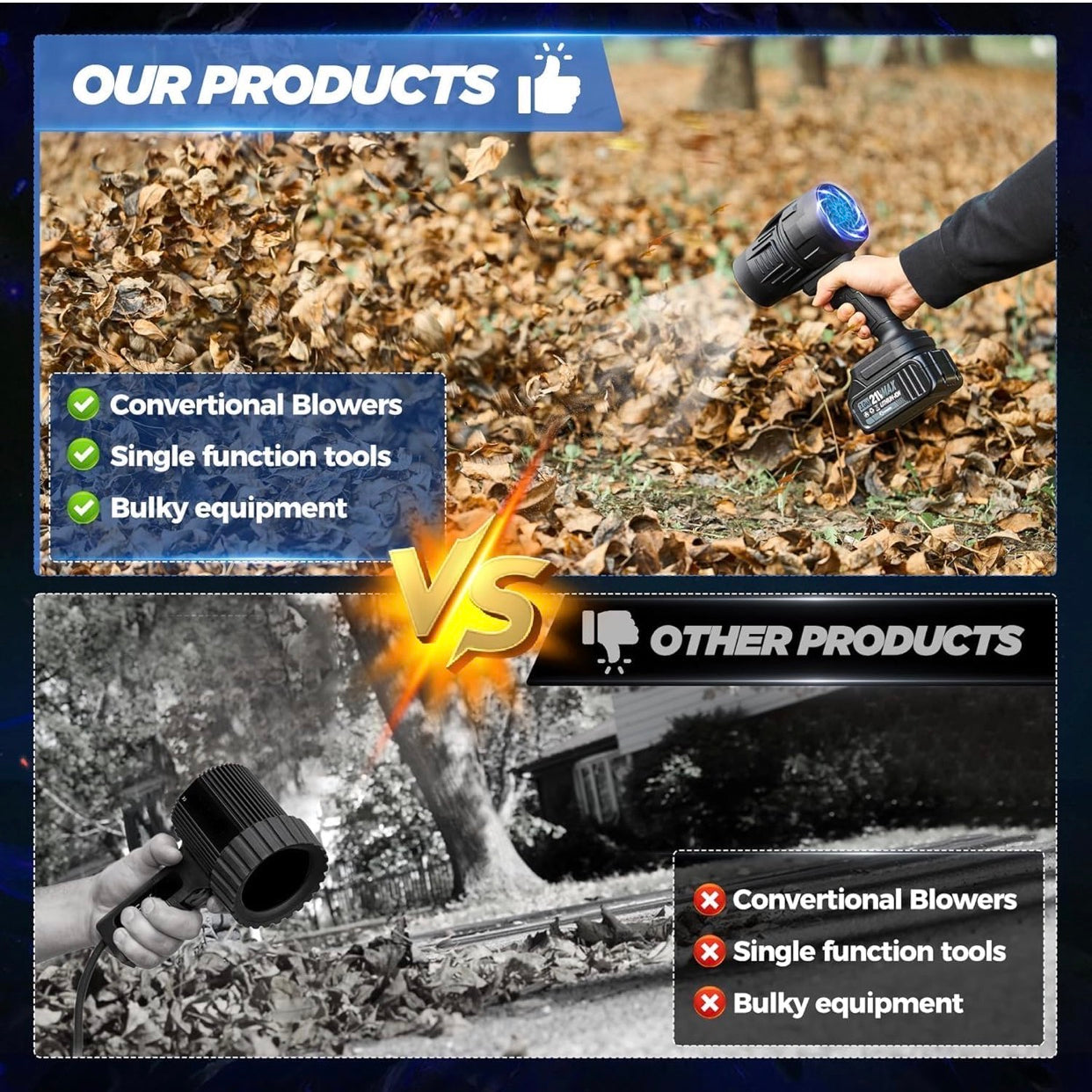 Cordless Leaf Blower Handheld, Hand Held Leaf Blower Violent Turbofan