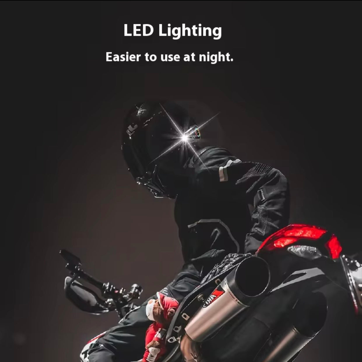 Wireless Motorcycle Helmet Bluetooth Headset | Dual Stereo Speakers Hands-Free Music & Call Control | Mic Earphones 8H Backup Play | Compatible with Android & iOS