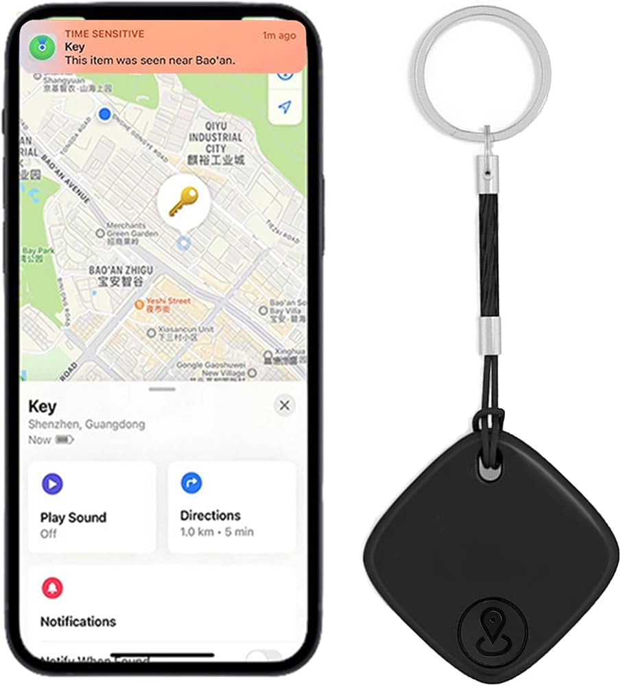 Find tag Item Finder with Key Chain, Smart Item Locator for Keys, Bags, Luggage, Pet, Battery Included Sualio tag