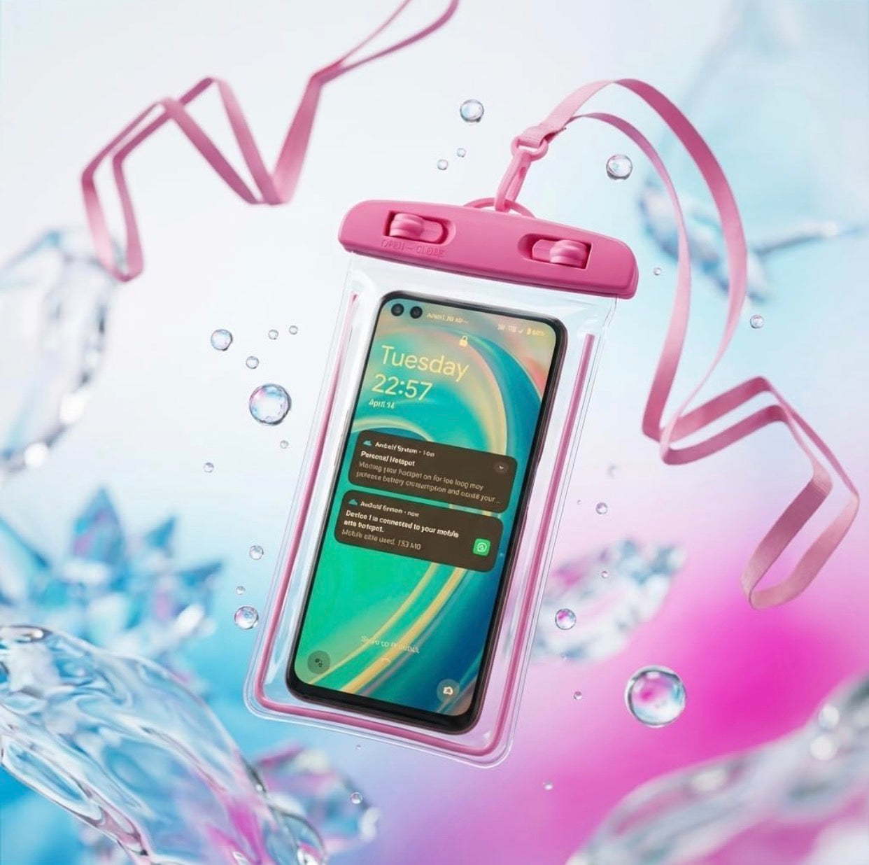PREMIUM WATERPROOF MOBILE COVER WITH NECK STRAP 💧📱