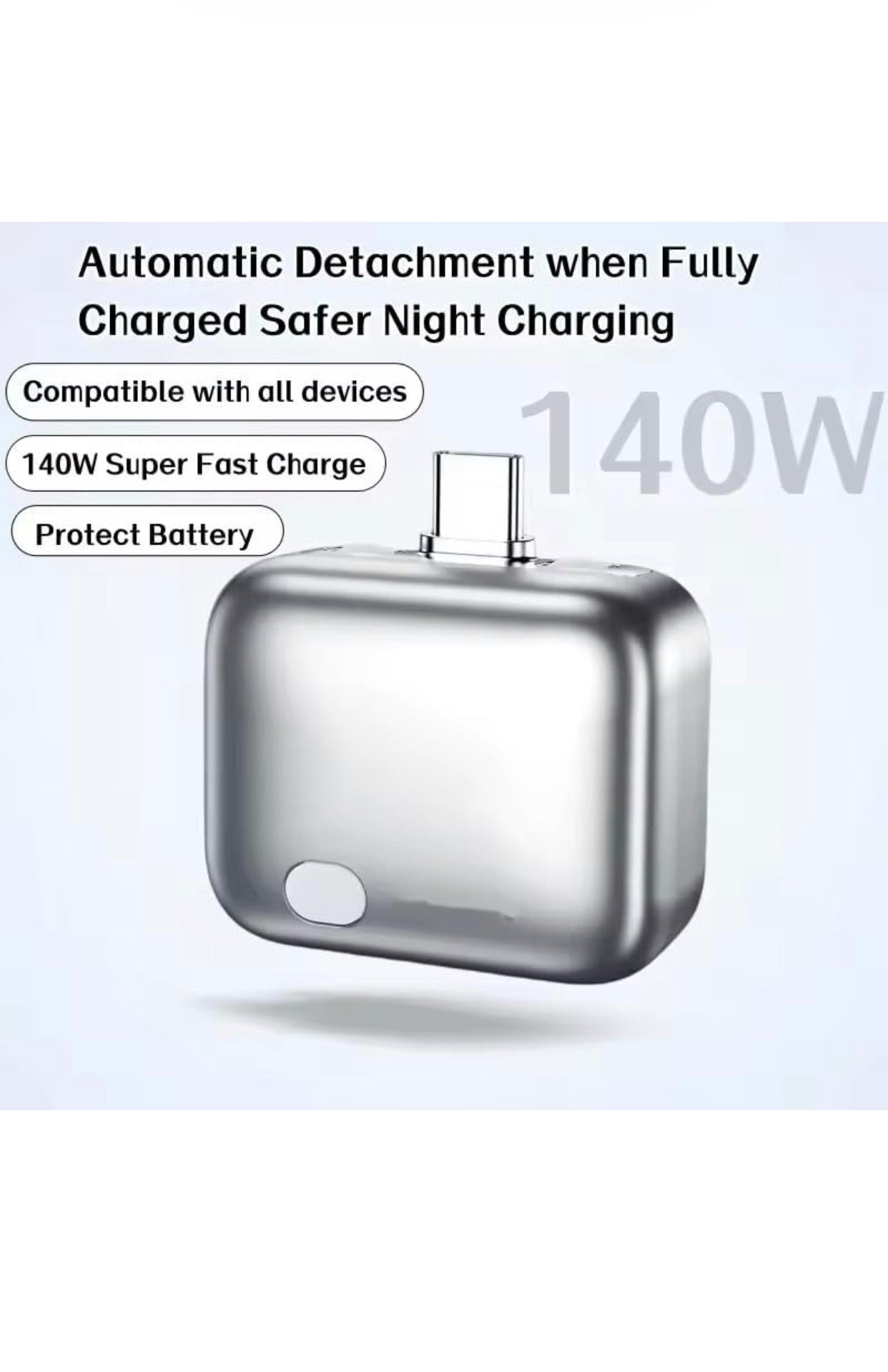 Smart Charger mini Adapter with Auto Power disconnector | Light Weight | for Android, iOS, Tablet etc