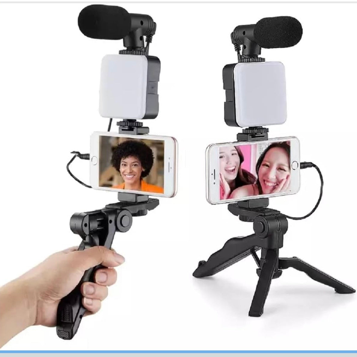 Vlogging Kit with Ball Head | Tripod | Smartphone Holder | Flexible Arm | for Live Streaming and Selfie, Video Recording,