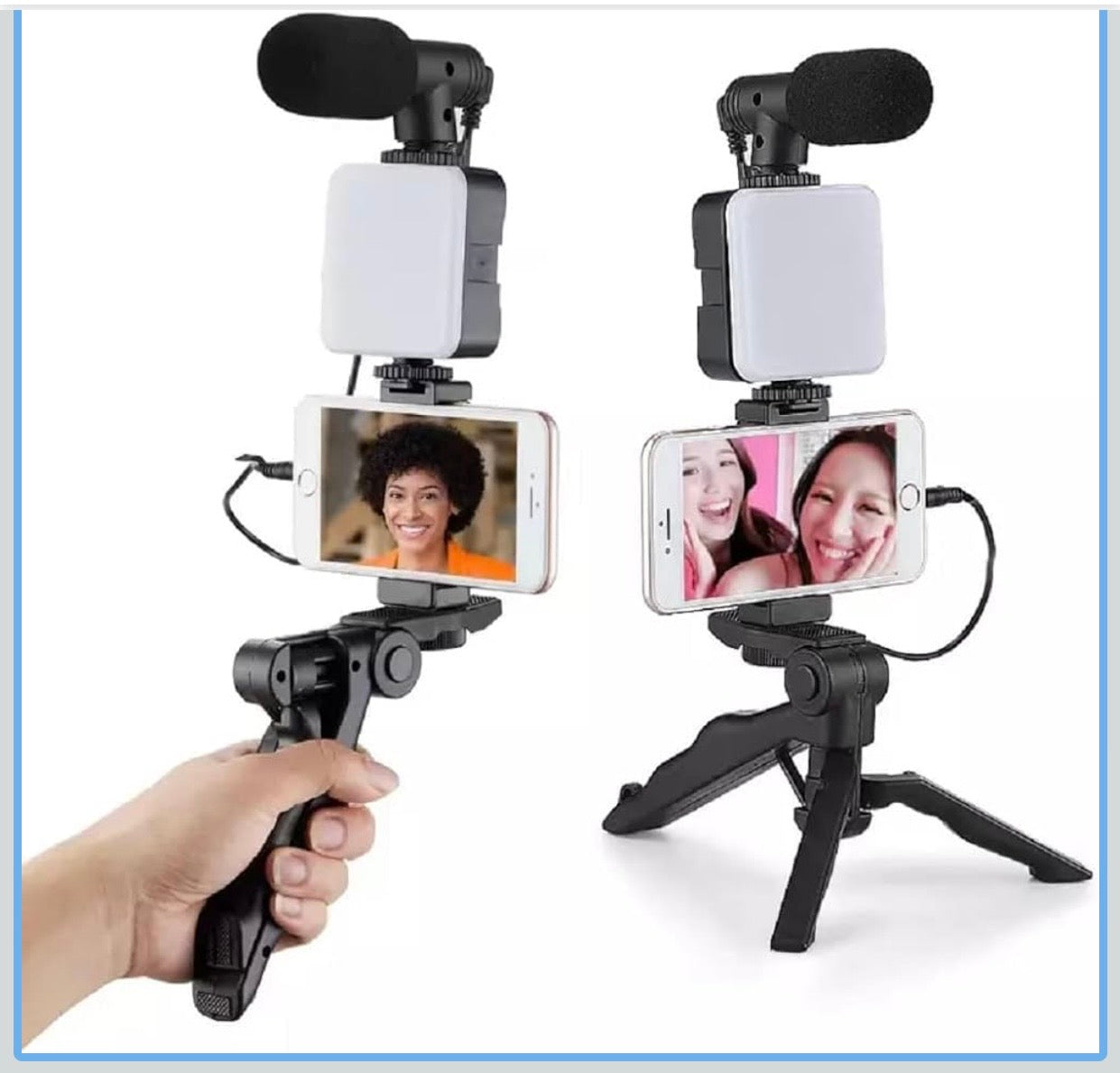 Vlogging Kit with Ball Head | Tripod | Smartphone Holder | Flexible Arm | for Live Streaming and Selfie, Video Recording,