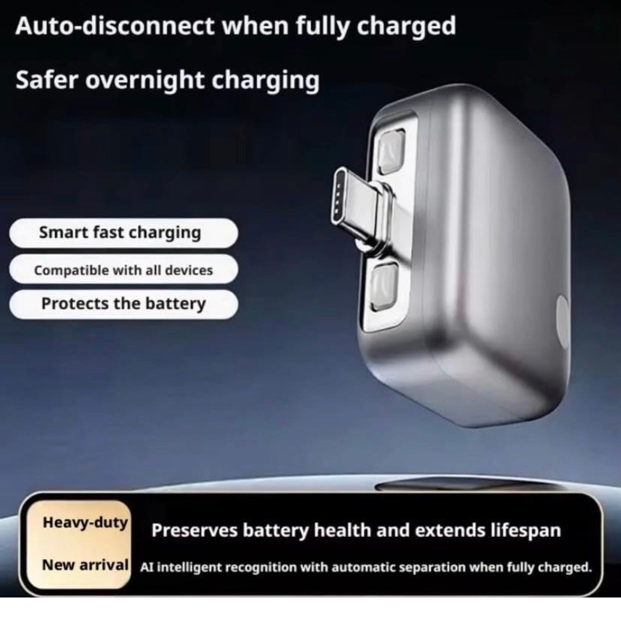 Smart Charger mini Adapter with Auto Power disconnector | Light Weight | for Android, iOS, Tablet etc