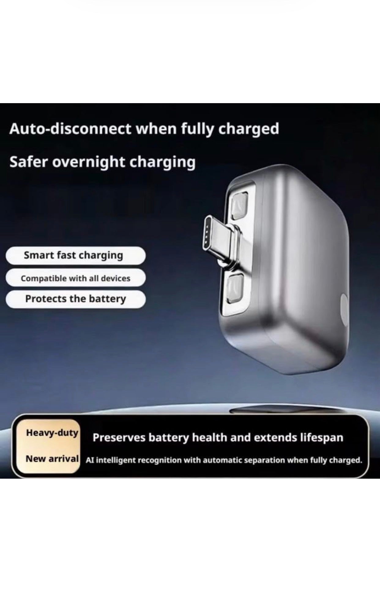 Smart Charger mini Adapter with Auto Power disconnector | Light Weight | for Android, iOS, Tablet etc