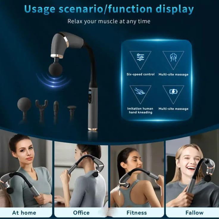 EXTENDED HANDLE MASSAGER BLD-339 Gun for Back, Neck, & Muscle Pain Relief