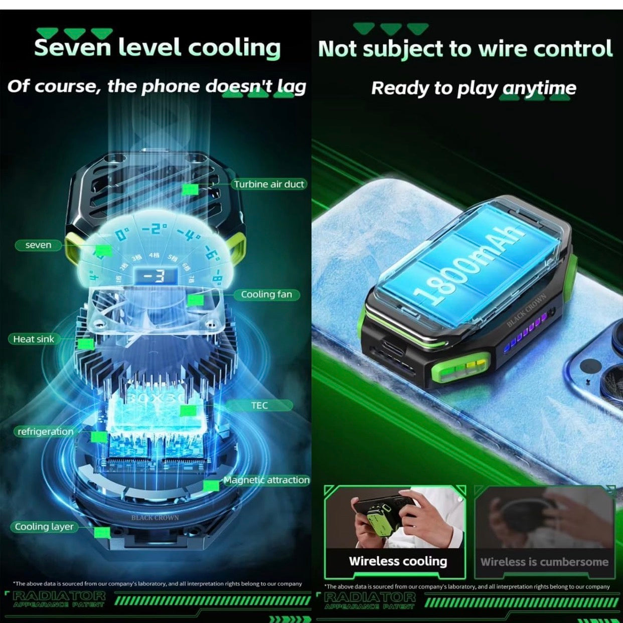 Magnetic Phone Cooler & Holder with Removable Battery | 7-Speed Semiconductor RGB Gaming Refrigeration | Portable External Radiator for Cooling Device and Smooth Working.