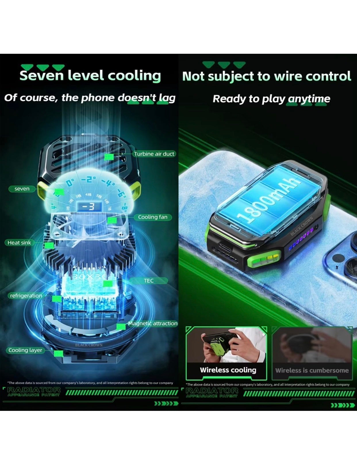 Magnetic Phone Cooler & Holder with Removable Battery | 7-Speed Semiconductor RGB Gaming Refrigeration | Portable External Radiator for Cooling Device and Smooth Working.