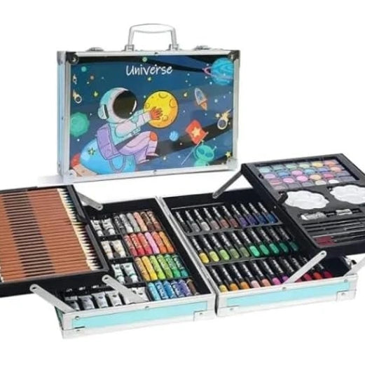 145-Piece Non-Toxic Watercolor & Coloring Box – Complete Drawing & Painting Kit For Kids & Beginners