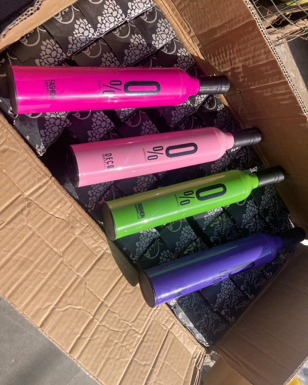 Folding Portable Umbrella with Bottle Cover for UV Protection & Rain