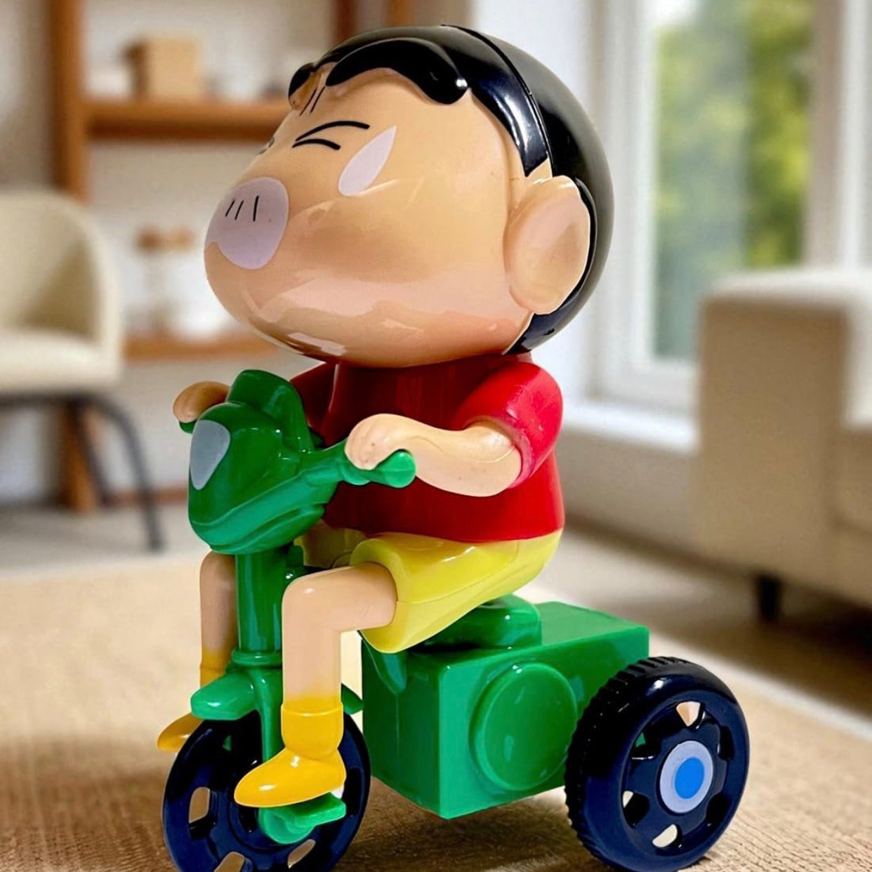 Cartoon Action Figure on Tricycle | Cute Shinchan Toy for Kids | Collectible Anime Figure | Shinchan Bike Toy Gift for Boys & Girls