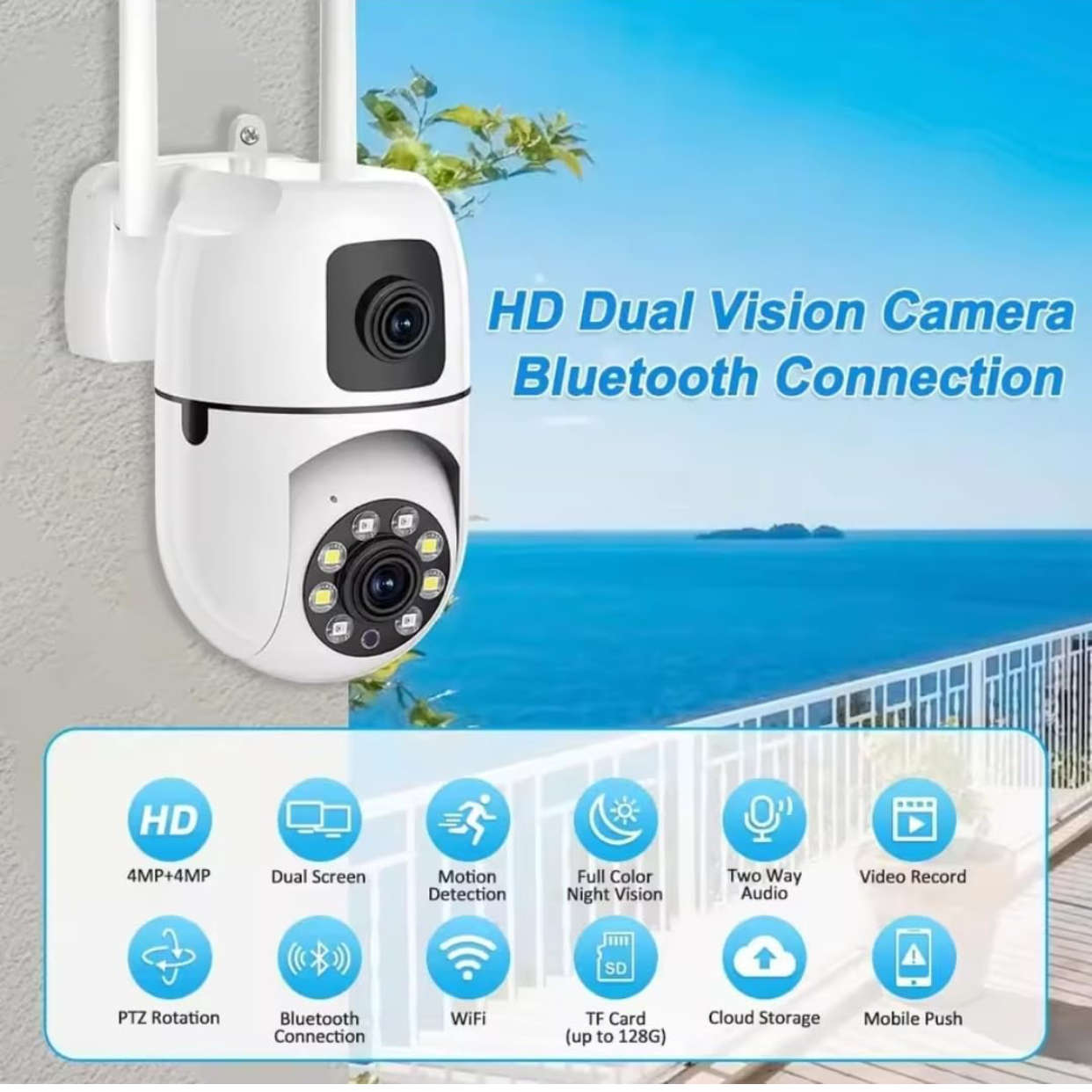 Dual Lens Hd 3MP+3MP 1080P 360° Pan & Tilt Home Security Camera