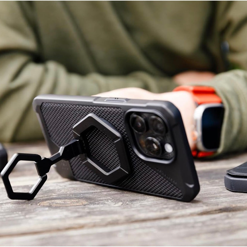 Magnetic Phone Ring Stand Compatible with Mag-Safe Magnet, Removable Metal Finger Ring Grip & 360 Rotation Adjustable Kickstand for iPhone 16/15/14/13, Galaxy S24/S23/S22 - Black