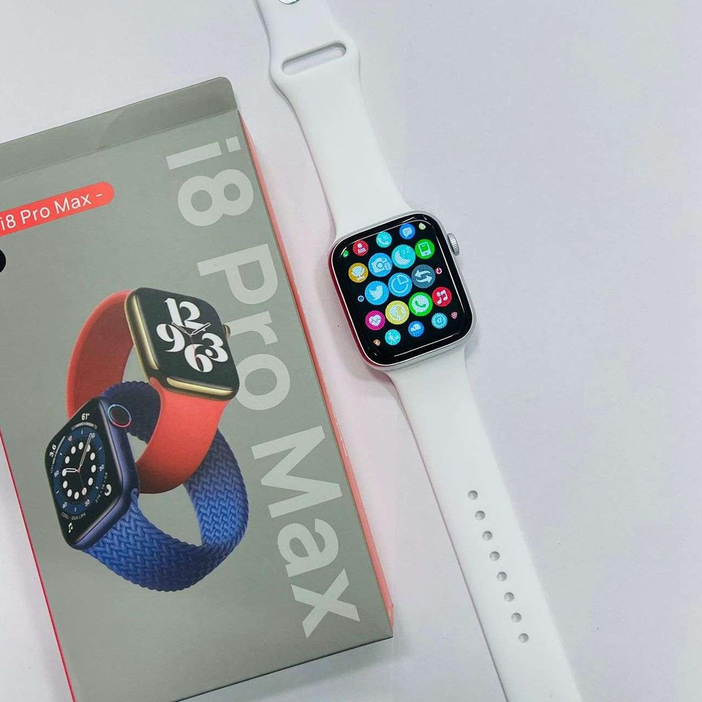 i8 Pro Max Full Touch Screen Bluetooth Smartwatch with Activity Tracker Compatible with Android & iOS Smartphones