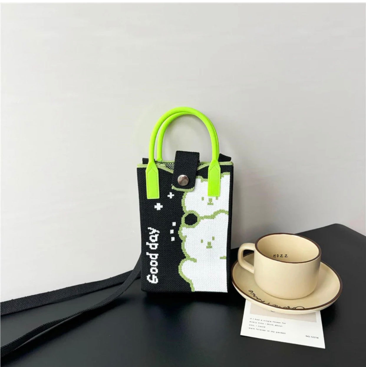 Knit Crossbody Sling Bag Panda & Bear Edition