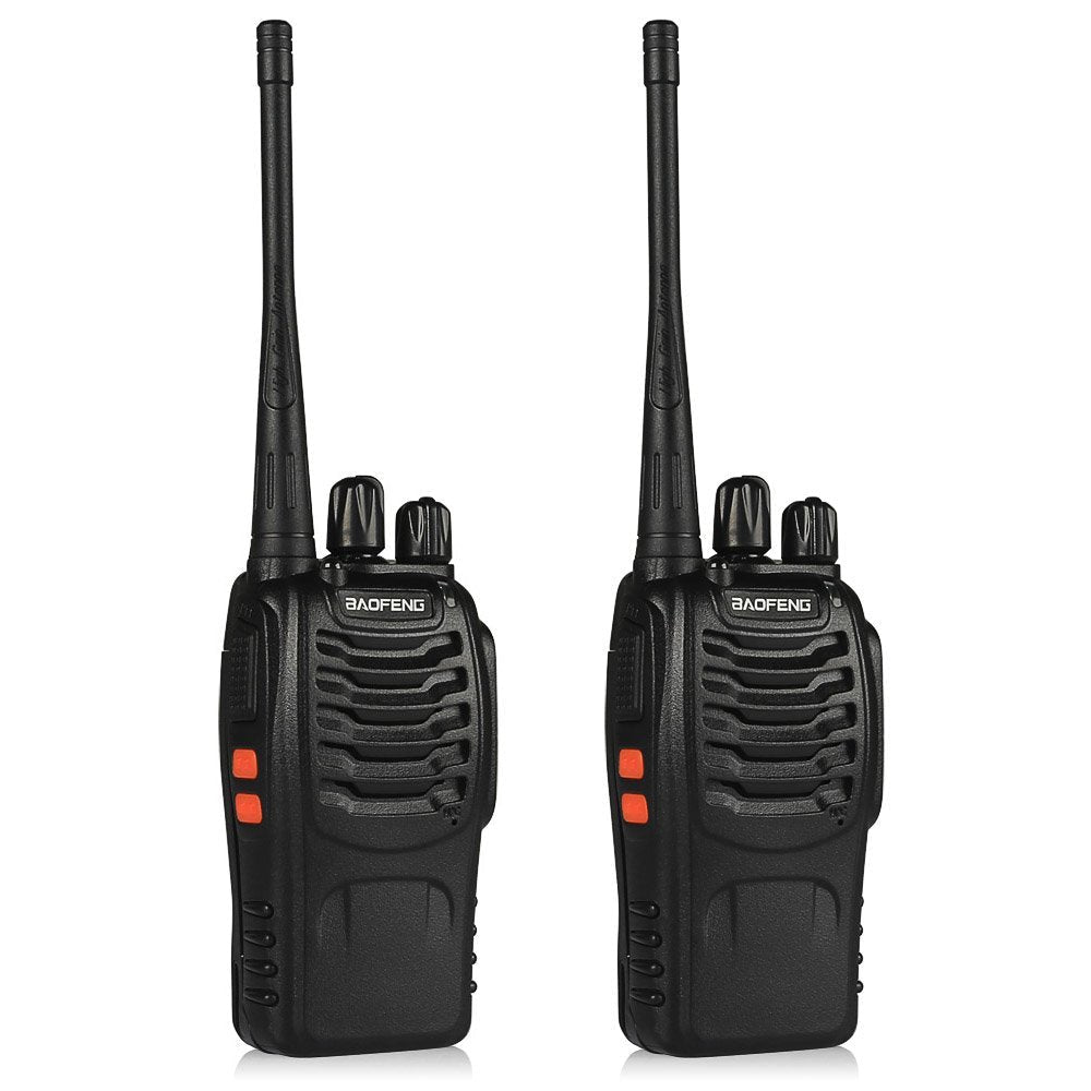 BaoFeng BF-888S Walkie Talkie 2 Way Radio Long Range (Black, 2 Pieces)