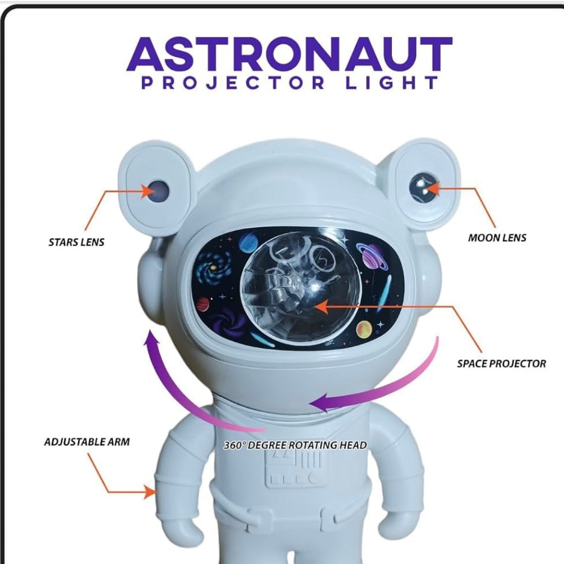360° Rotating Astronaut Projector Lamp Bluetooth Speaker