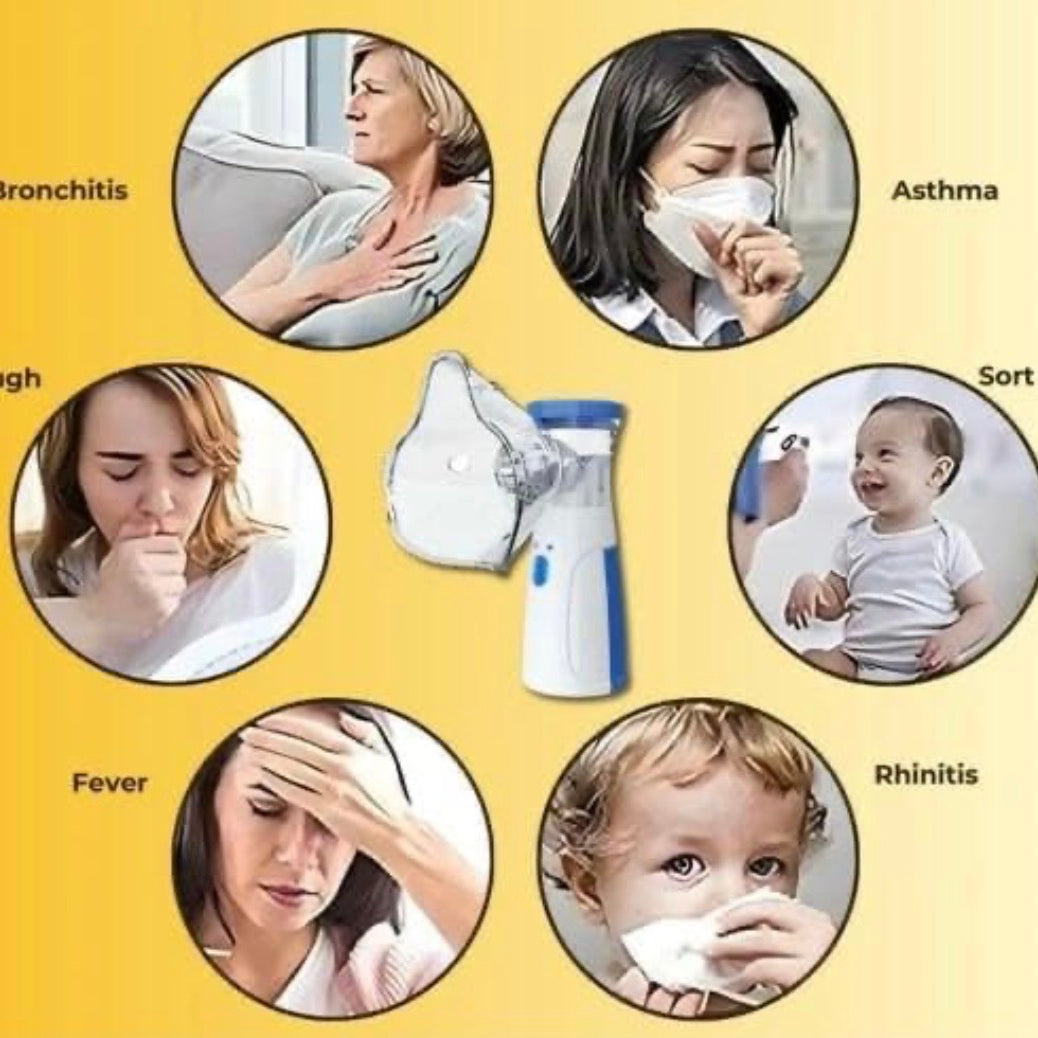 Portable Mesh Nebulizer Handheld, One Touch Operation, No Noise, High Nebulization Rate, Personal Inhalers For Breathing Problems Lightweight, Travel Friendly For Adults & Kids