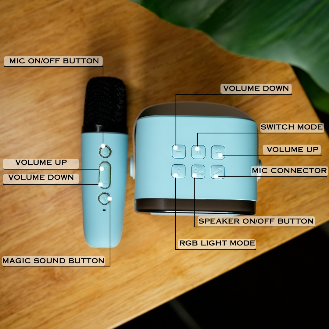 K ,12 Mini Portable Speaker Wireless Karaoke Mic Speaker